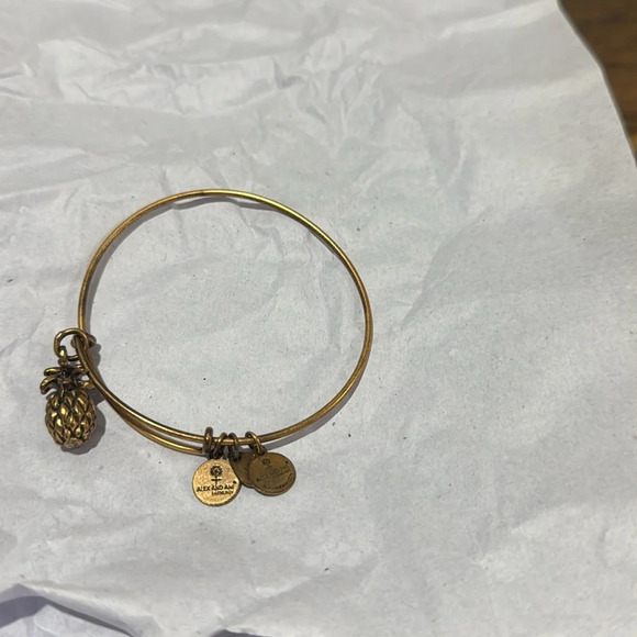 Alex and Ani Gold Tone Pineapple Energy Bangle Bracelet - Picture 3 of 3